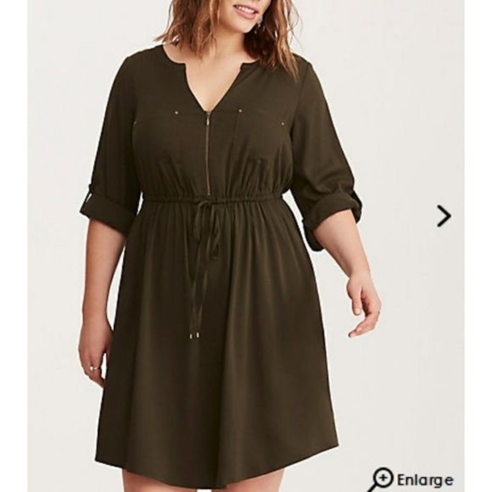 Torrid olive green dress size 00